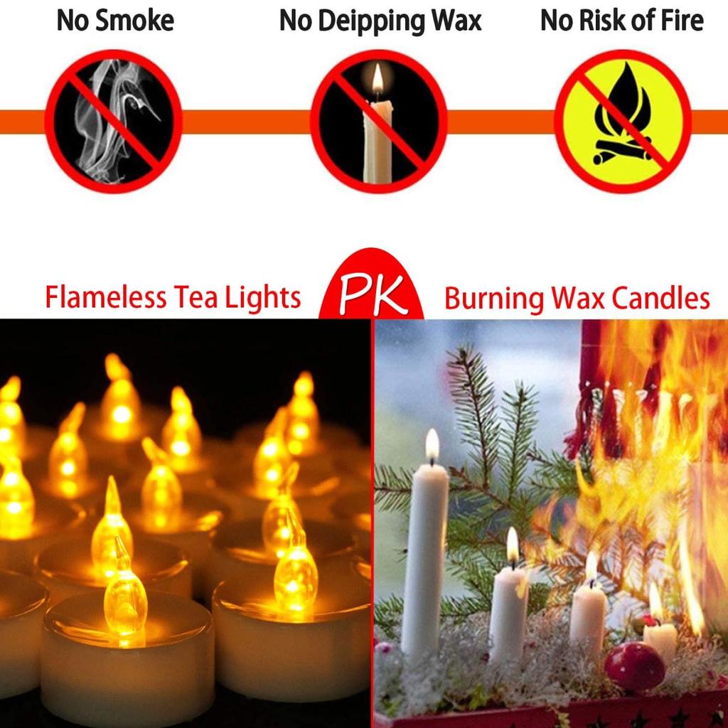 6-48Pc LED Flameless Candles Battery Operated Creative ing Tealight Warm White Fake Electric Candle For Halloween Christmas