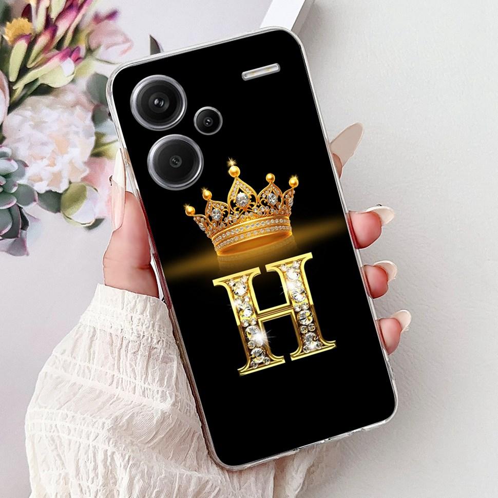 For Xiaomi Redmi Note 13 Pro Plus 5G Case Soft Silicone Cover Cute 26 Letters Phone Cases For Redmi Note13 Pro+ ProPlus Fundas