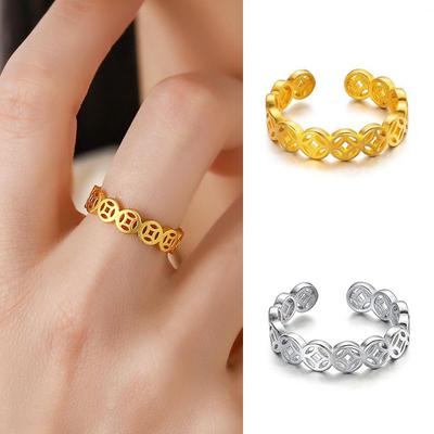 New Trendy Hollow Finger Rings For Women Fashion Female Metal Geometric Rings Daily Wear Lucky Accessories Party Jewelry Gifts