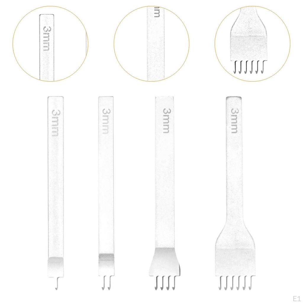 4 Pack DIY Leather Hole Punch Tools for Crafting Belts