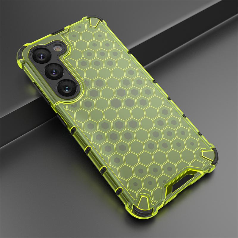 Honeycomb Shockproof For Samsung Galaxy S23 Case Armor Capa S23 Plus Ultra S22 S21 S23 FE S20 Cover Translucent TPU PC Protector