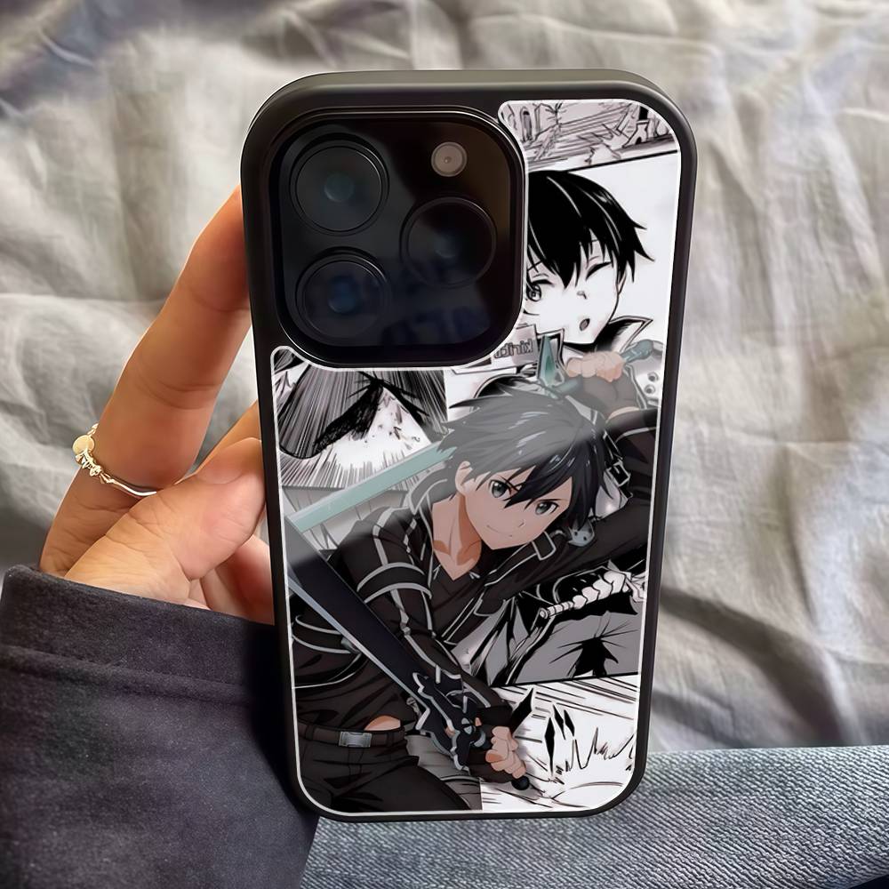 

Чехол для телефона S-Sword Art O-Online SAO Kirigaya Pattern PC+TPU Для Iphone 17 Air 16 15 14 13 12 11Pro Max Жесткий Пластик iPhone 14pro max