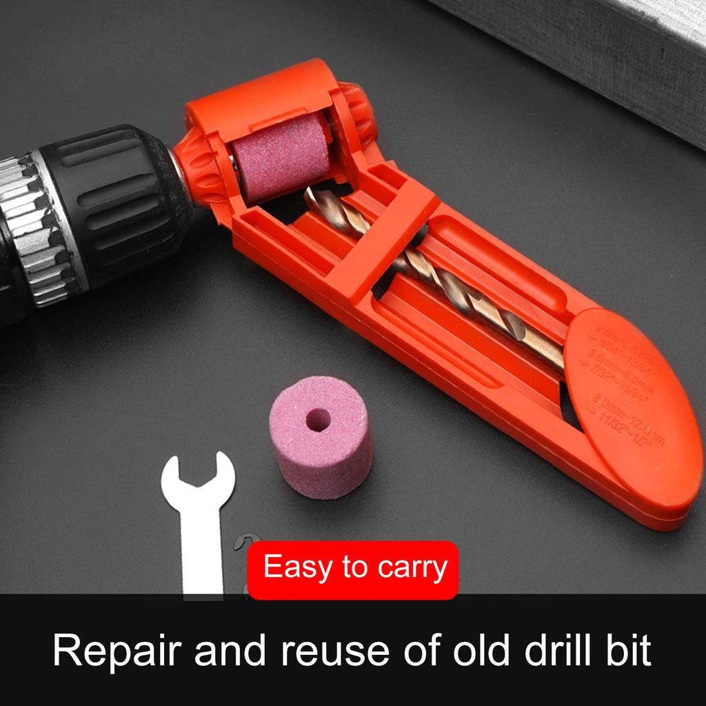 Portable Drill Bit Sharpener Kit Includes Grinder Wrench and Grinding Stone for DIY Enthusiasts and Craftsmen