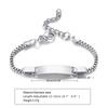 Personalisierter Edelstahl Schmuck Individuell Personalisierter Name ID Armband Mädchen Junge Neugeborene Kinder Geschenke Panzerkette Glied