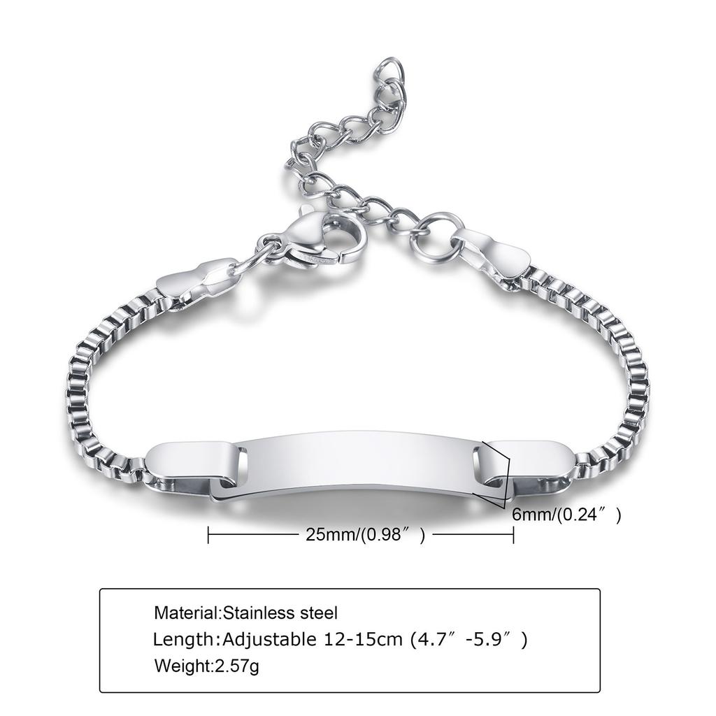 Personalisierter Edelstahl Schmuck Individuell Personalisierter Name ID Armband Mädchen Junge Neugeborene Kinder Geschenke Panzerkette Glied