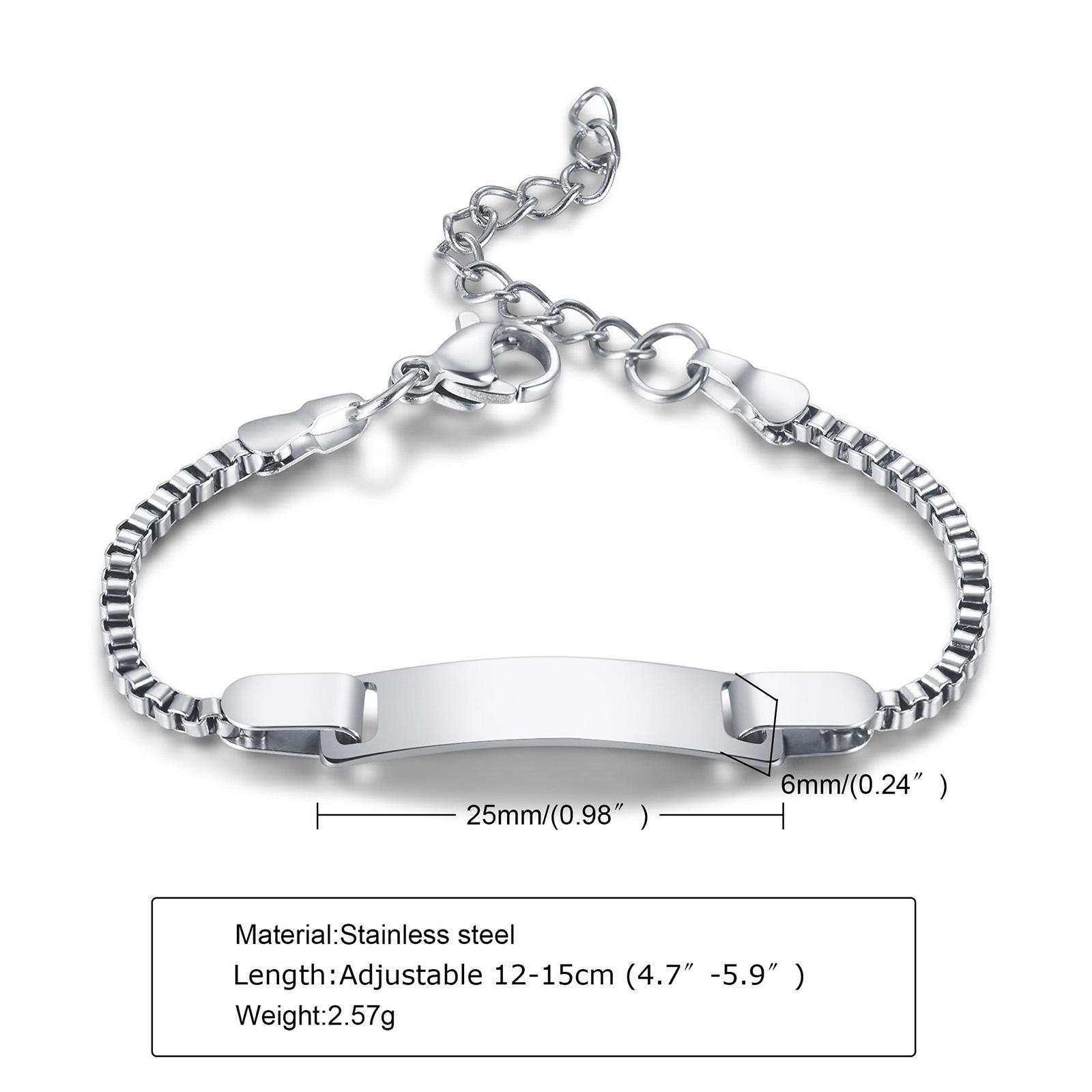 

Personalized Stainless Steel Jewelry Custom Personalized Name ID Bracelet Girl Boy Newborn Children Gifts Curb Chain Link