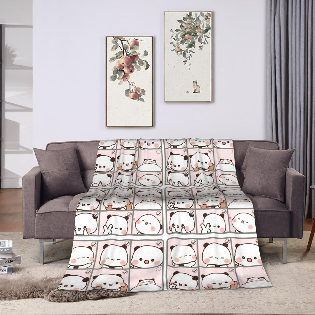 Cartoon Panda Bubu Dudu Blankets Fleece Textile Decor Multi-function Lightweight Thin Throw Blanket for Home Travel Rug Piece