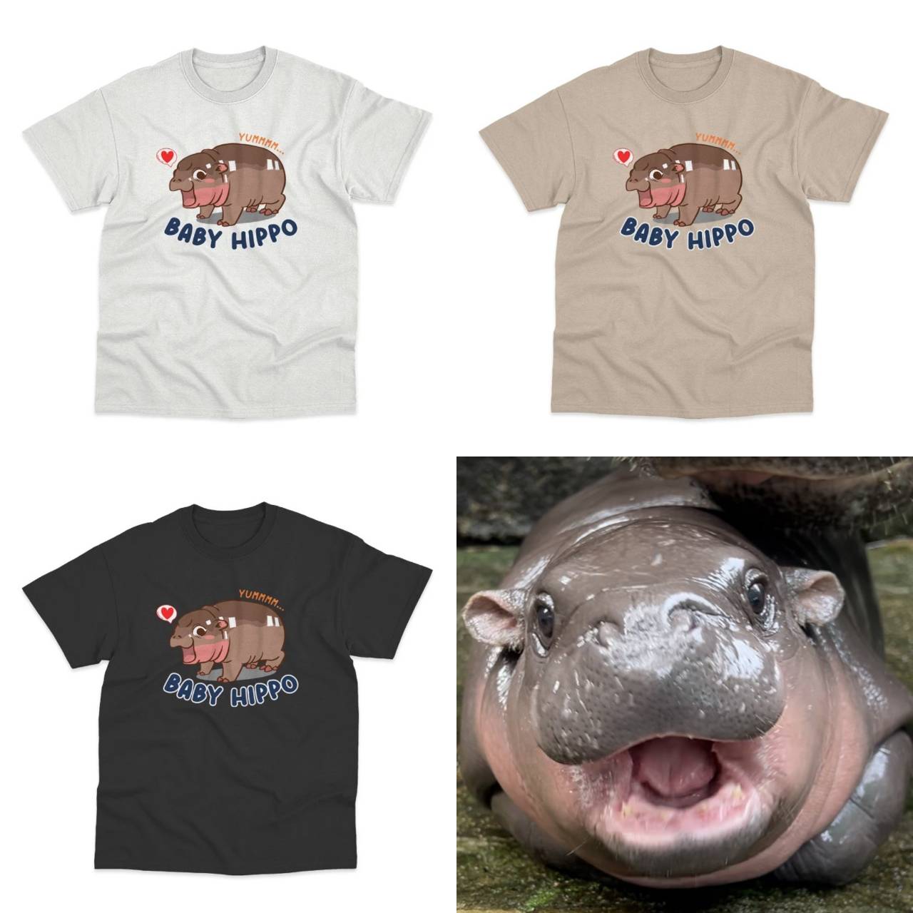 Футболка Moo Deng Tiny Baby Hippo Star Thailand Cute Pygmy Hippo Unisex для мужчин — фото 2