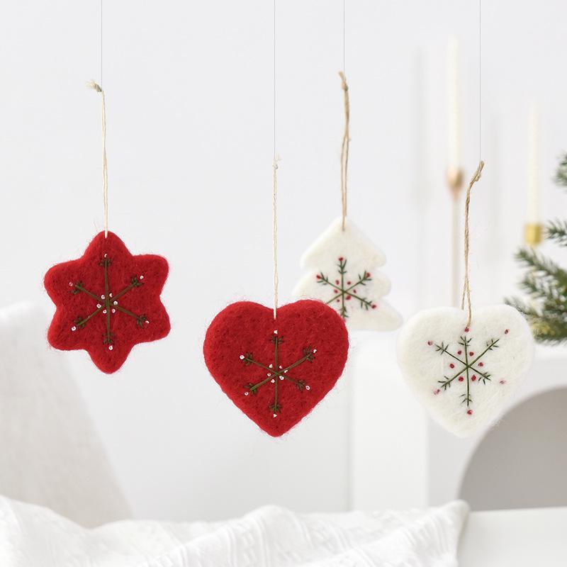 Felt Snowflake Christmas Tree Ornament - Mini New Year Decoration Gift