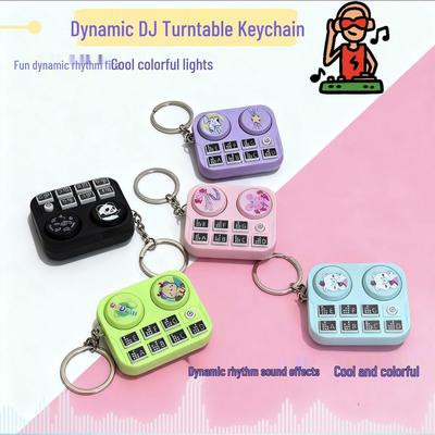 Mini DJ Plattenspieler Leuchtender Schlüsselanhänger Spielzeug Geschenk für Kinder