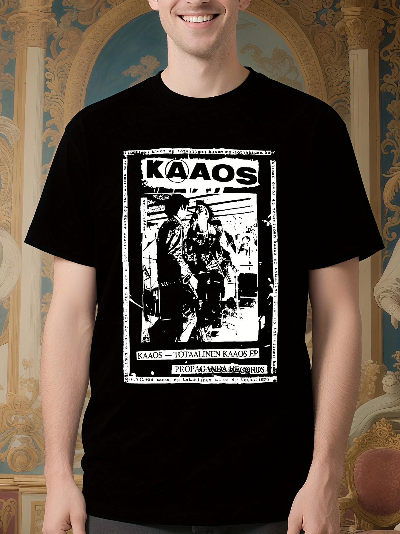 Kaaos Heavy-Duty Stretch Cotton Blend Tshirt - Black with... XXL