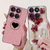 For Motorola Edge 60Pro XT2507-1 Back Cover For Motorola Edge 60 Pro Case Cute Cartoon Luxury Flower Painted Black Silicone 6.7"