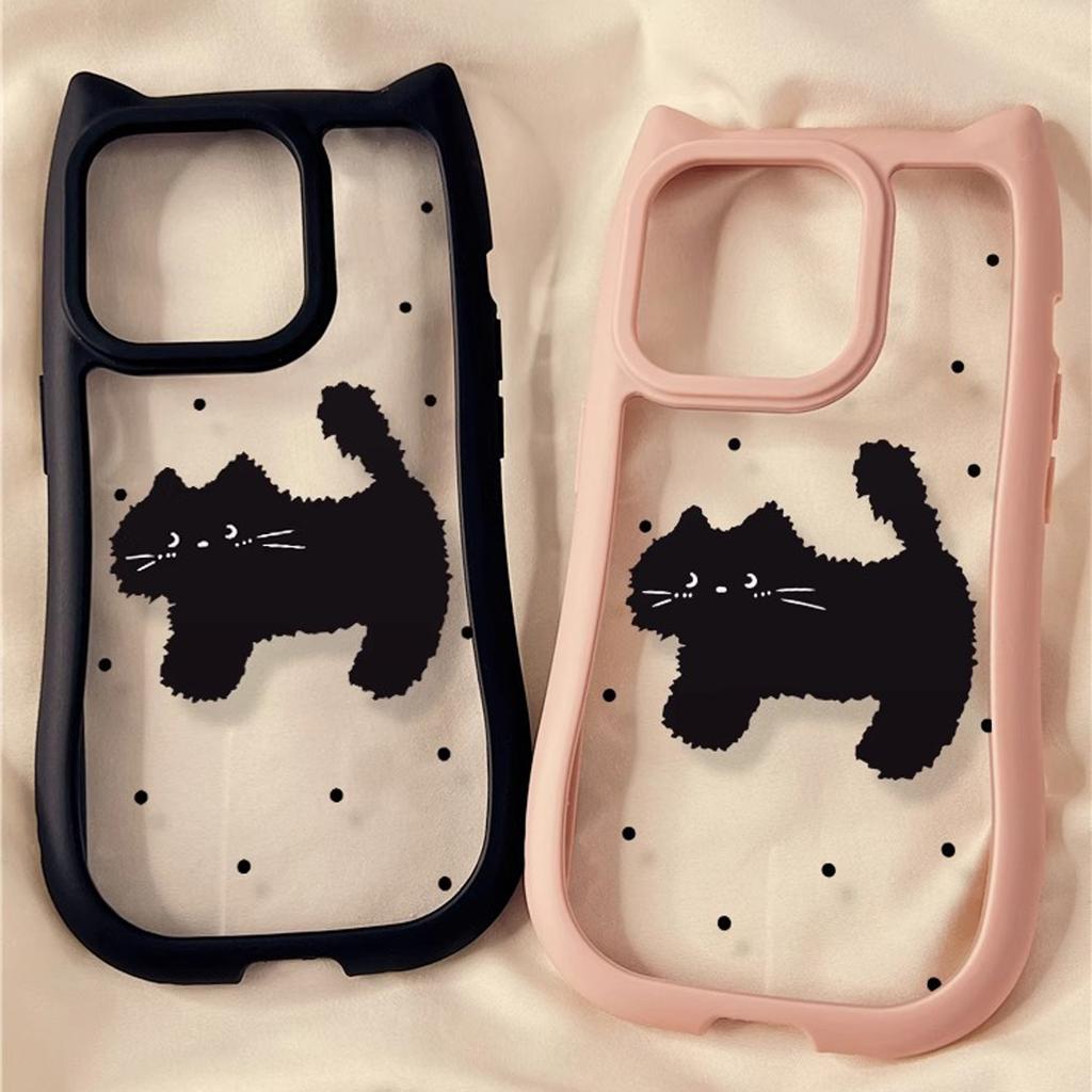 Three-dimensional Cat Ears Cute Kitten Phone Case For iPhone 15 14 13 12 11 Plus Pro Max Cartoon Girl Silicone Phone Case