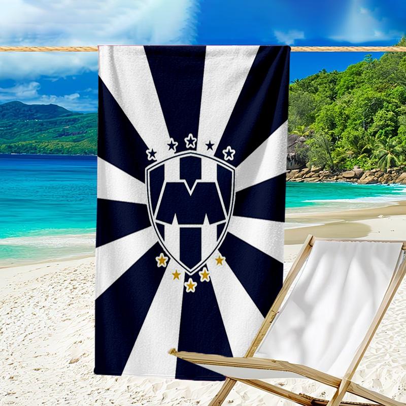 Monter-rey Football Crest Art Printed Beach Towel, Super Soft Microfiber, Perfect Gift Birthday, for Pool, Beach, Travel, for Family and Friends