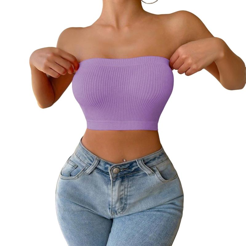 Women's Solid-Color Strapless Bandeau