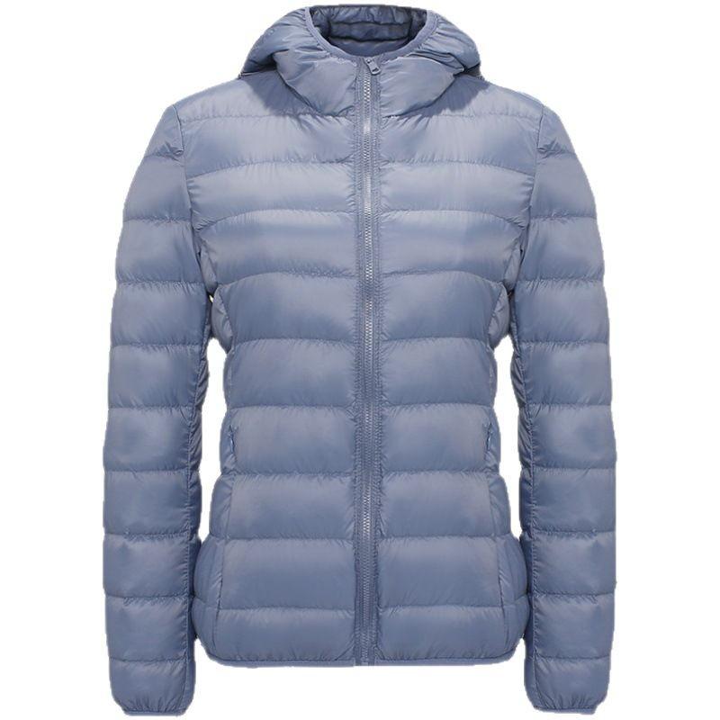 Autumn and winter new white duck down light down jacket women's short light warm fashion hooded light jacket