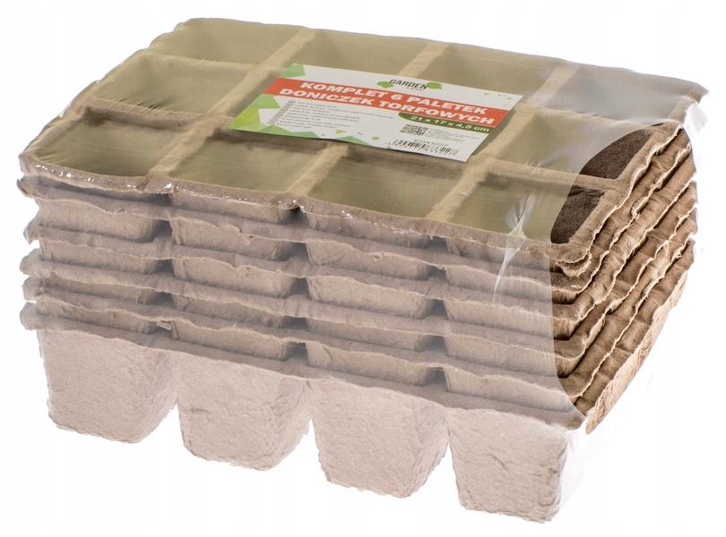 Gardenline Komplet 6 Paletek Doniczek Torfowych - 21X17X4,5Cm Eda3227