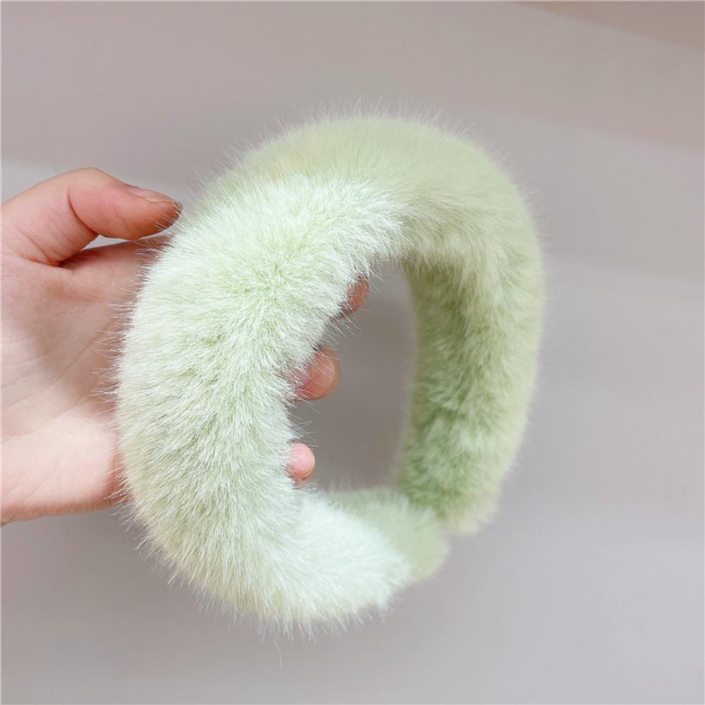 Women Girls Plush Widen Thicken Plush Sponge Hair Bands Faux Fur Padded Headbands Soft Fluffy Furry Hair Hoops Winter Headdress