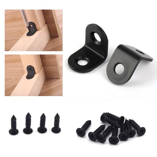 Set of 16 L-Shaped Angle Brackets, 20 X 20 X 16mm, Stainless Steel, Right-Angle Brackets, L-Shaped Brackets, Shelf Brackets, Angle Brackets, with 32 S