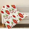Soft Flannel Fleece Blanket – Tomato Collection: Cute Cozy Home Throw, Fun Decor for Halloween, Christmas & Casual Living