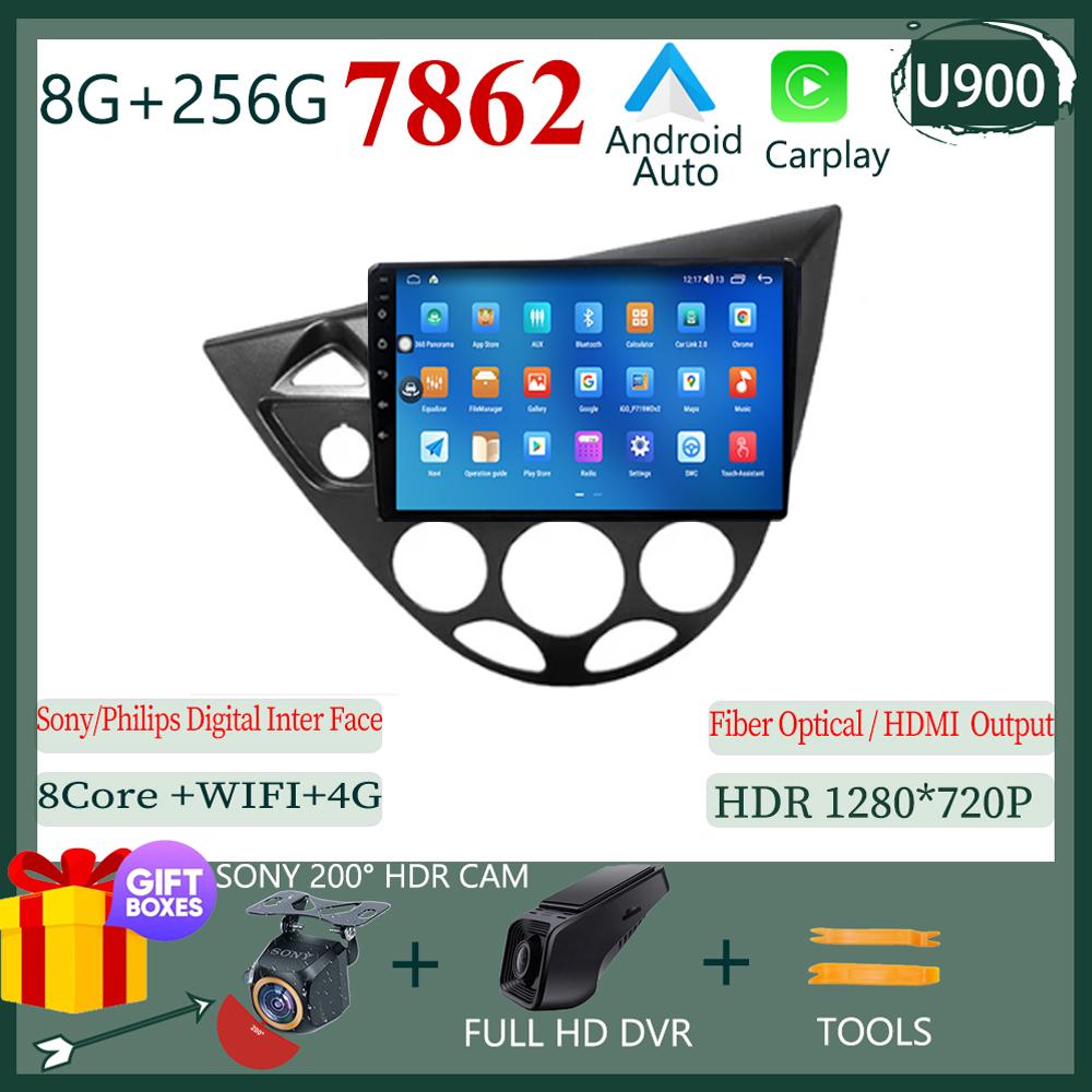 Android 14 For Ford Fiesta 1995-2001 Focus MK1 1998-2004 5G WIFI BT Car Radio Multimedia Video Player Navigation GPS No 2Din dvd