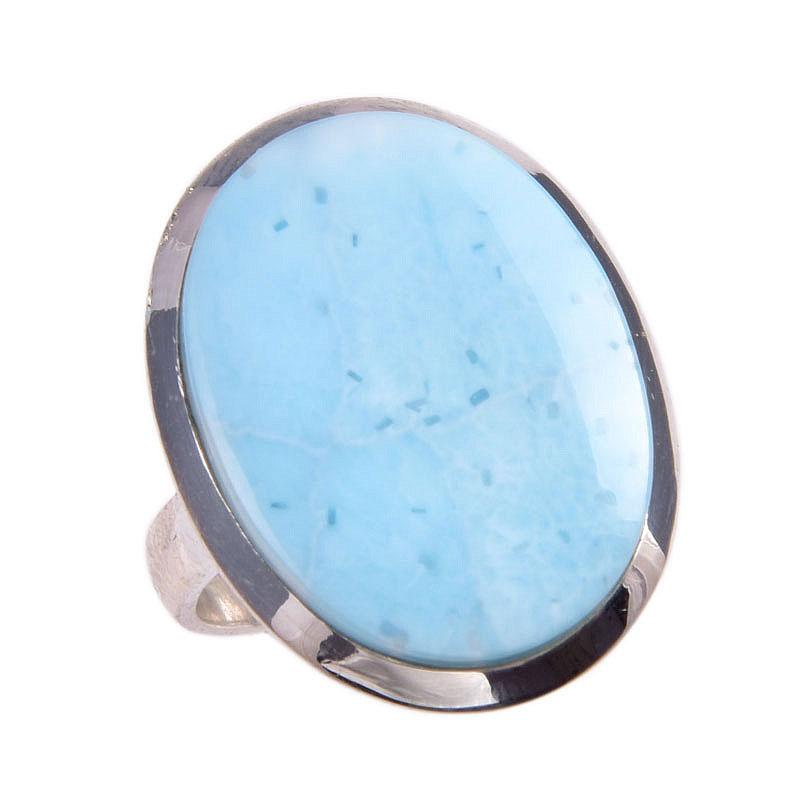Natural Republic Anello Regalo in Argento Sterling Massiccio 925 con Pietra di Larimar S.8 G2c18