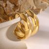 Fashion Jewelry Foe Women Summer New Earrings Trendy Wide Edge Bright Surface Metal C-Shaped Gold Earrings