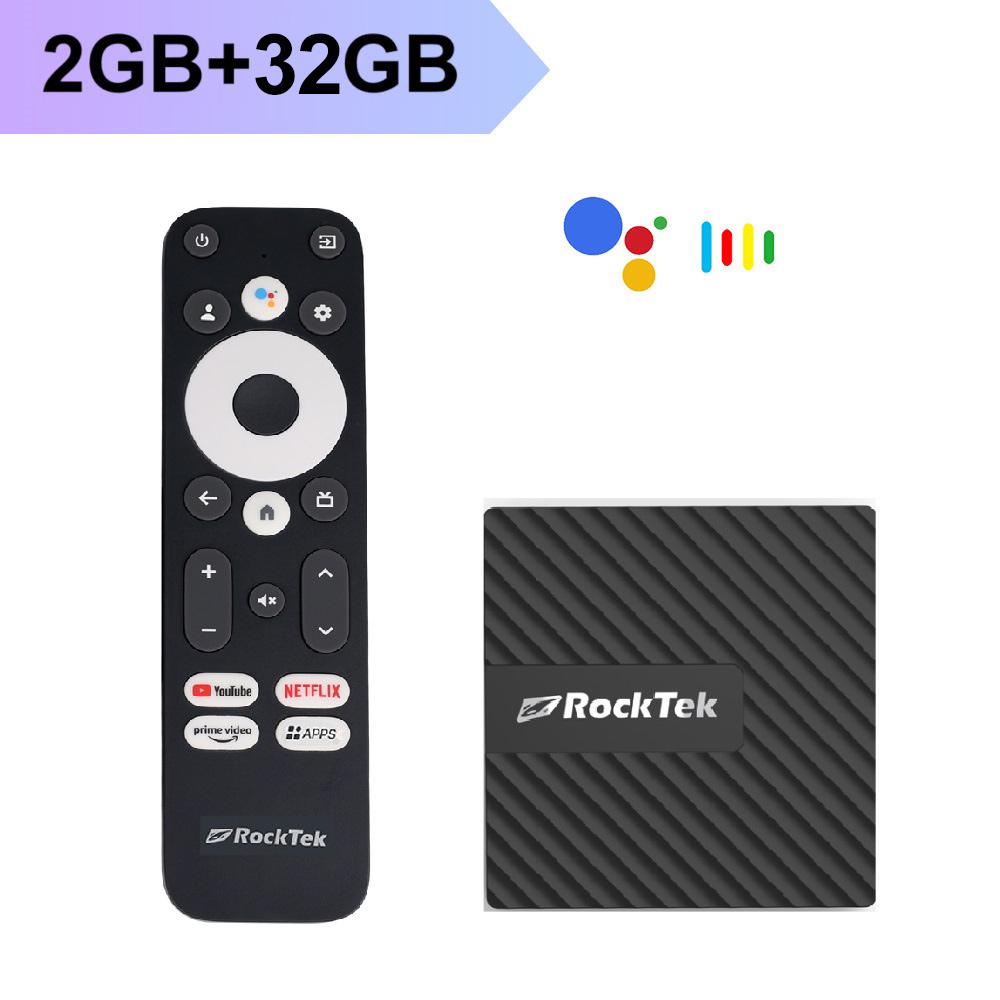 

RockTek GB1 Google TV 12 Dongle Netflix & Google Certified 2G 16G DDR4 Realtek1315C Support Dolby Atmos Vision 2T2R Wifi Mini Box 2G32G
