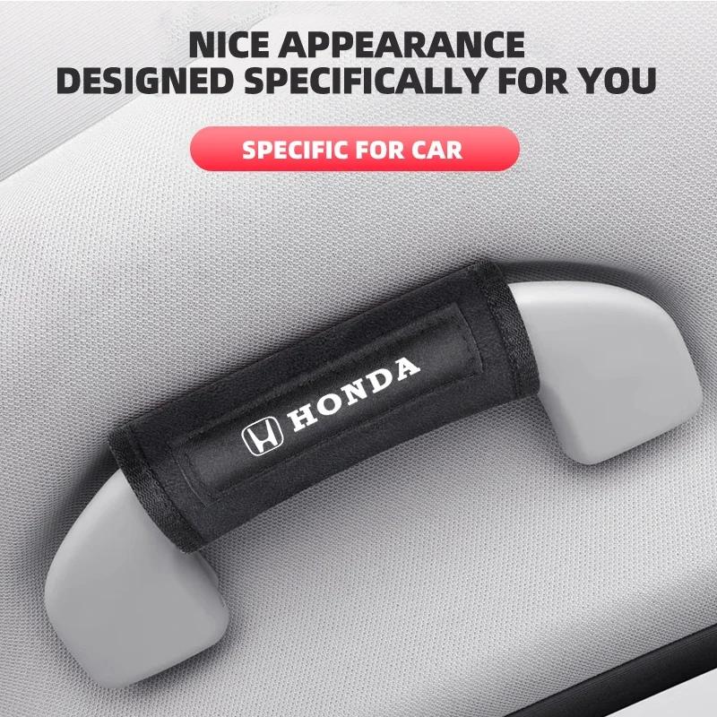 1/2PCS Car Interior Car Roof Handle Plush Protective Cover For Honda Civic Fit Accord City Vezel CR-V S660 Odyssey HR-V Insight