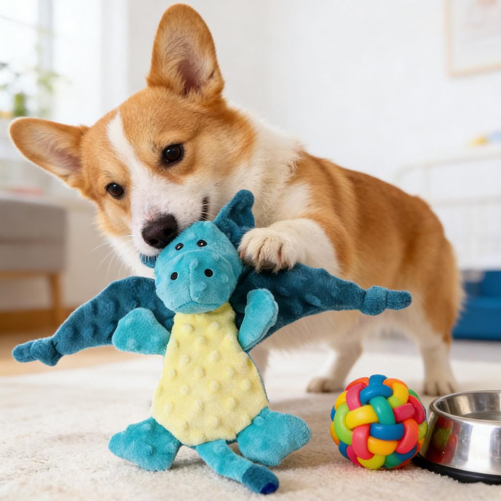 Plush Squeaker Dog Toys, Pet Chew Toys Dog Plush, Squirrel Animal Toys Interactive Toys Teething Toys For Puppies