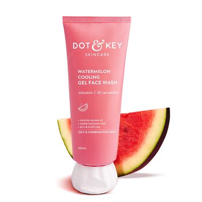 Dot & Key Watermelon Cooling Gel Face Wash 100 Ml For Glowing Skin Oily & Combination Skin