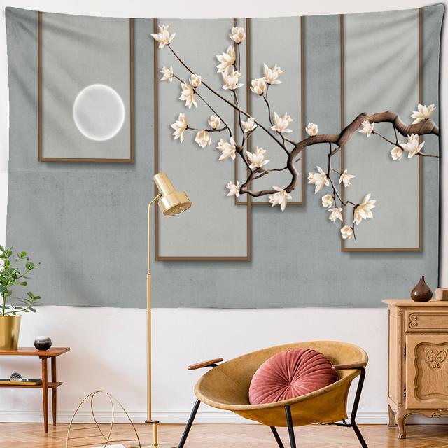 Tapiserie cu flori bogate Bujor ecran model suspendat pe perete stil simplu boem hippie vrăjitorie TAPIZ Artă decor dormitor
