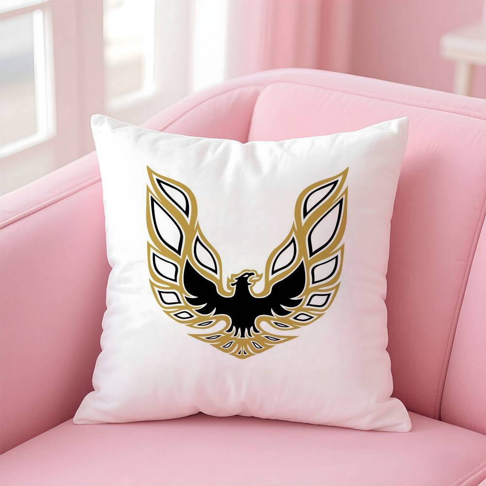 Hot Golden P-Pontiac Pillow Case Anti-Dustmite Pillow Invisible Zipper Silky Short Plush Sofa Cushion Cover