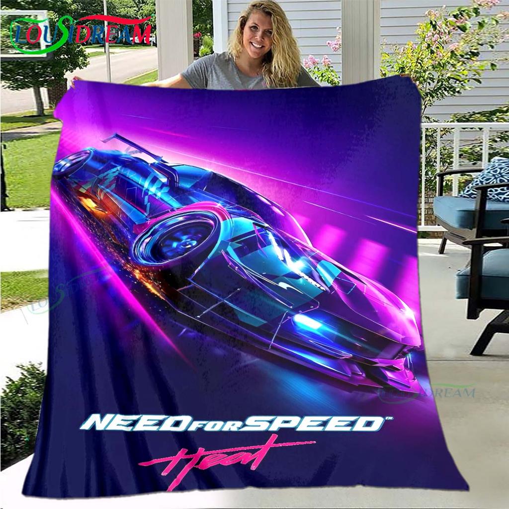 Cartoon N-Need for Speed Print Blanket,Flannel Throw Blanket for Bed Sofa Picnic Office Hiking Leisure Nap N-NFS Birthday Gift