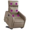 Vidaxl Reclining Chair with Standing Function and Massage, Electric, Cappuccino
