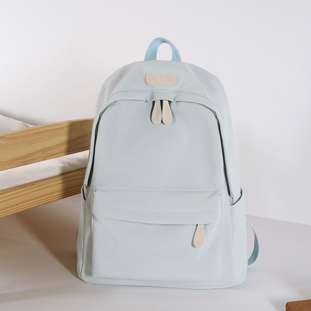 Schoolbag Solid Color Versatile High School Student School Bag Female Extracurricular Training Course Printing Backpack Leisure Travel Small Backpack