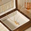 Titanium Steel Gold Plated Cross Zircon Necklace For Women Fashion Jewelry Tarnish Resistant Chain
