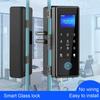 LeadwayTek Smart Glass Digital Lock, Intelligent Biometric Electronic Door Lock, Frameless Entrance Sliding Door Smart Fingerprint Keyless Retrofit, K