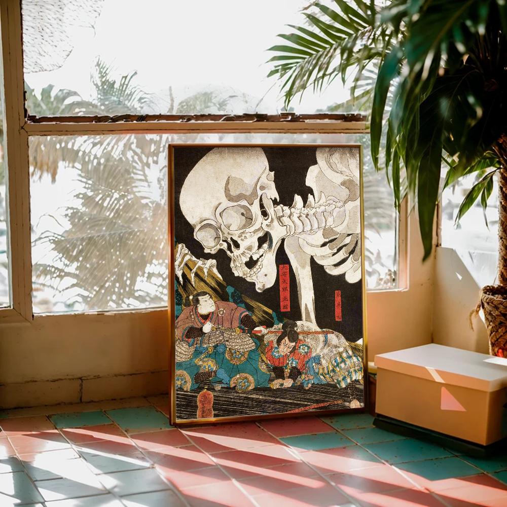 Vintage Japonské Umění Ukiyo-e DIY Samolepicí Plakát Luxusní Samolepka na Zeď pro Obývací Pokoj Bar Dekorace Zdi