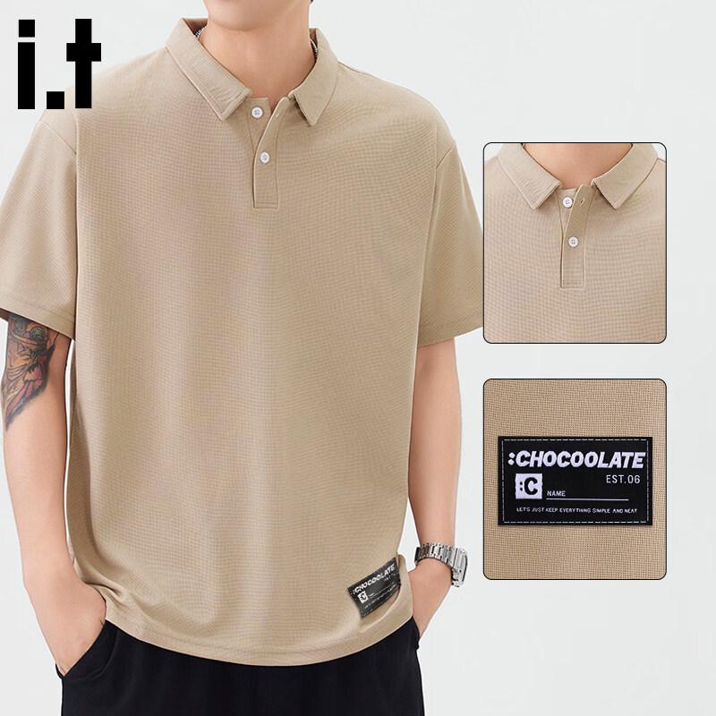 CHOCOOLATEit Men s Loose Fit Pure Color Polo Shirt 8XL