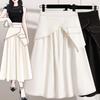 DIMANAF 2026 Plus Size Summer Skirts Women A-Line Cotton Fashion Lady Casual Elegant Long Skirt
