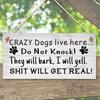 Dog Sign English Letter Printed Anti-deform Wood Wooden Hanging Plaques Sign for Garden
