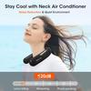 OLV Rechargeable 4 Turbo 6000mAh Portable Neck Fan - 360 Cooling Airflow, 3 Speeds, LED Battery Display, Foldable, Bladeless - Personal Fan for Work,
