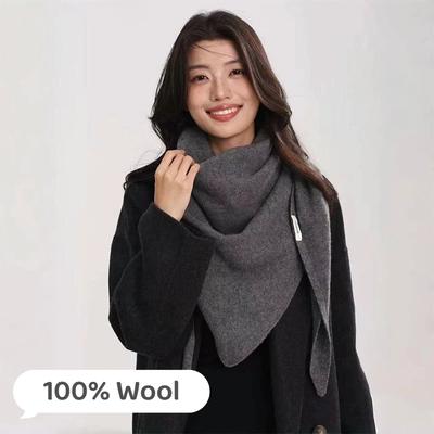100% Wool Korean Triangle  New Fashion Neck Warm Winter Scarf Woman Joker Variety Wearing Method Sweet Comfortable British Scarf