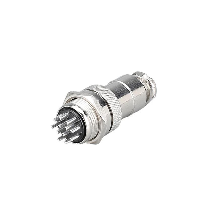 Connector GX12 small metal aviation socket 2P 3/4/5/6/7pin electric cable terminal fixed type and Rear Nut type Female&male