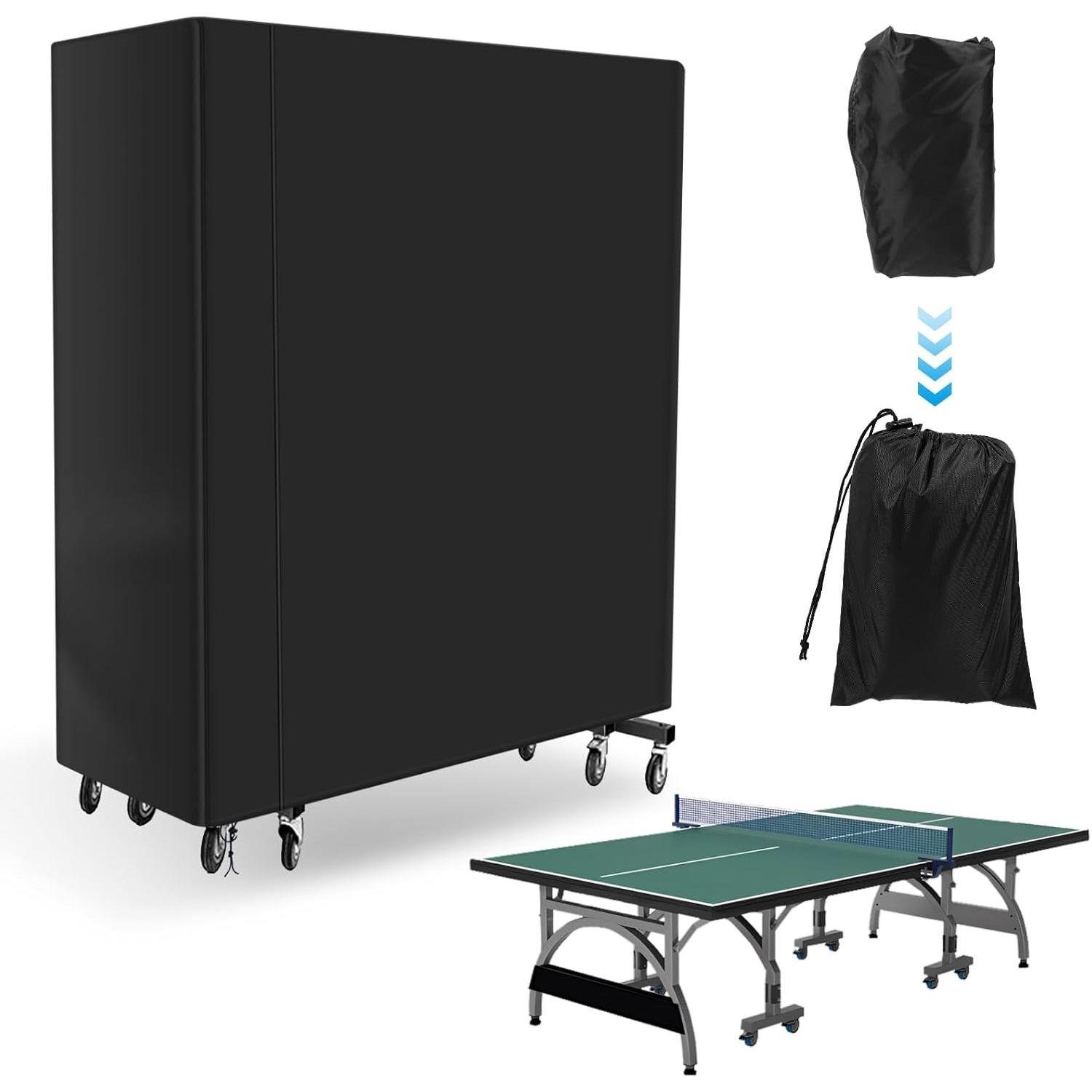 

Cover for Folding Table Tennis Table, 210D Oxford Fabric Waterproof Windproof 64.96x27.56x72.83inch Heavy Duty Tear Resistant 165x70 x185cm