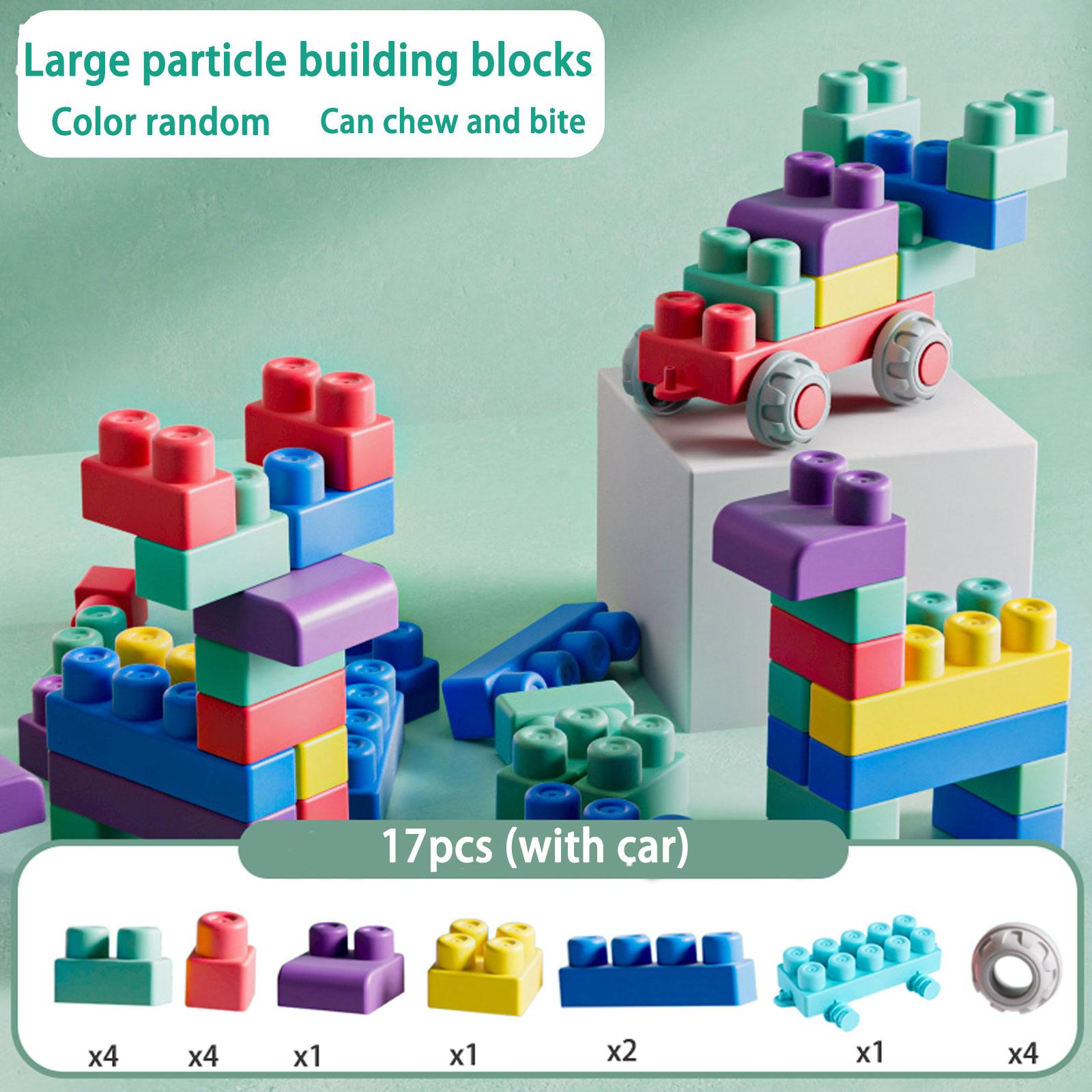 

Детский конструктор из мягкой резины с крупными частицами, сборка игрушек-головоломок своими руками для мальчиков от 3 до 6 лет, ребенок может жевать и кусать