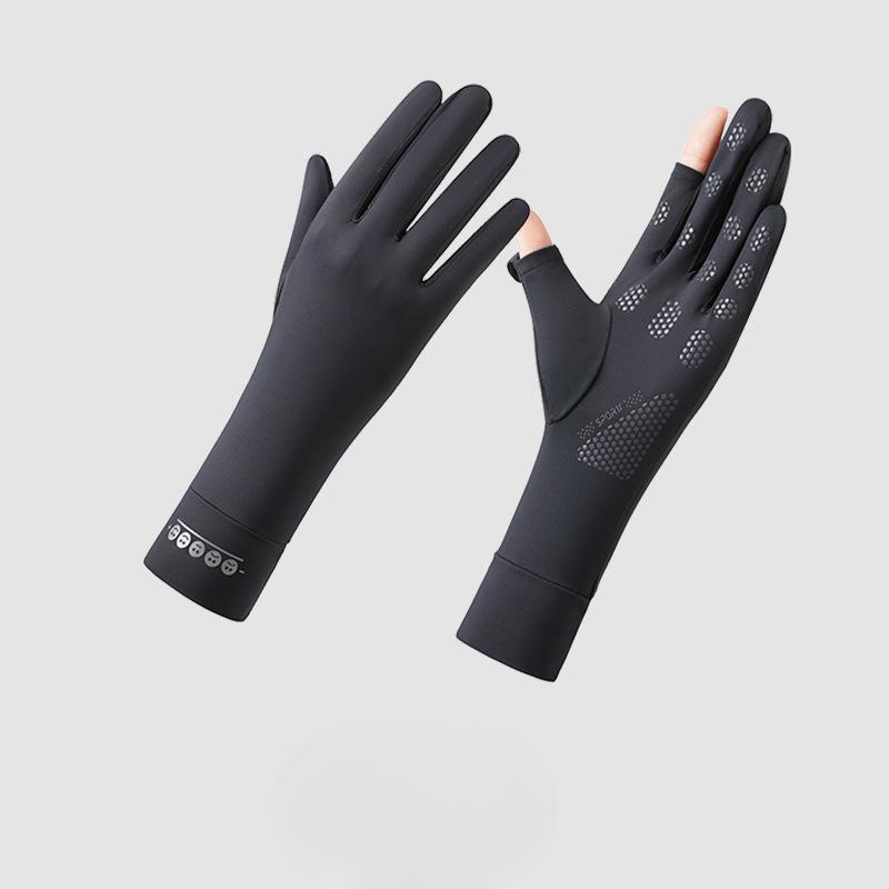 Sunscreen Gloves for Women Summer UV Proof Outdoor Cycling Tram Anti Slip Touch Screen Medium Length Thin Ice Silk Gloves