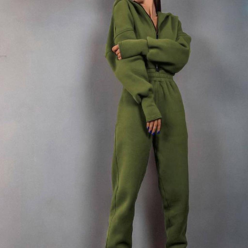 Podzimní nová móda Pulovr na zip Kombinéza s kapucí Dámské Jednobarevné Dlouhý rukáv Ležérní Sportovní Teplý Jednodílný Playsuit Dámské