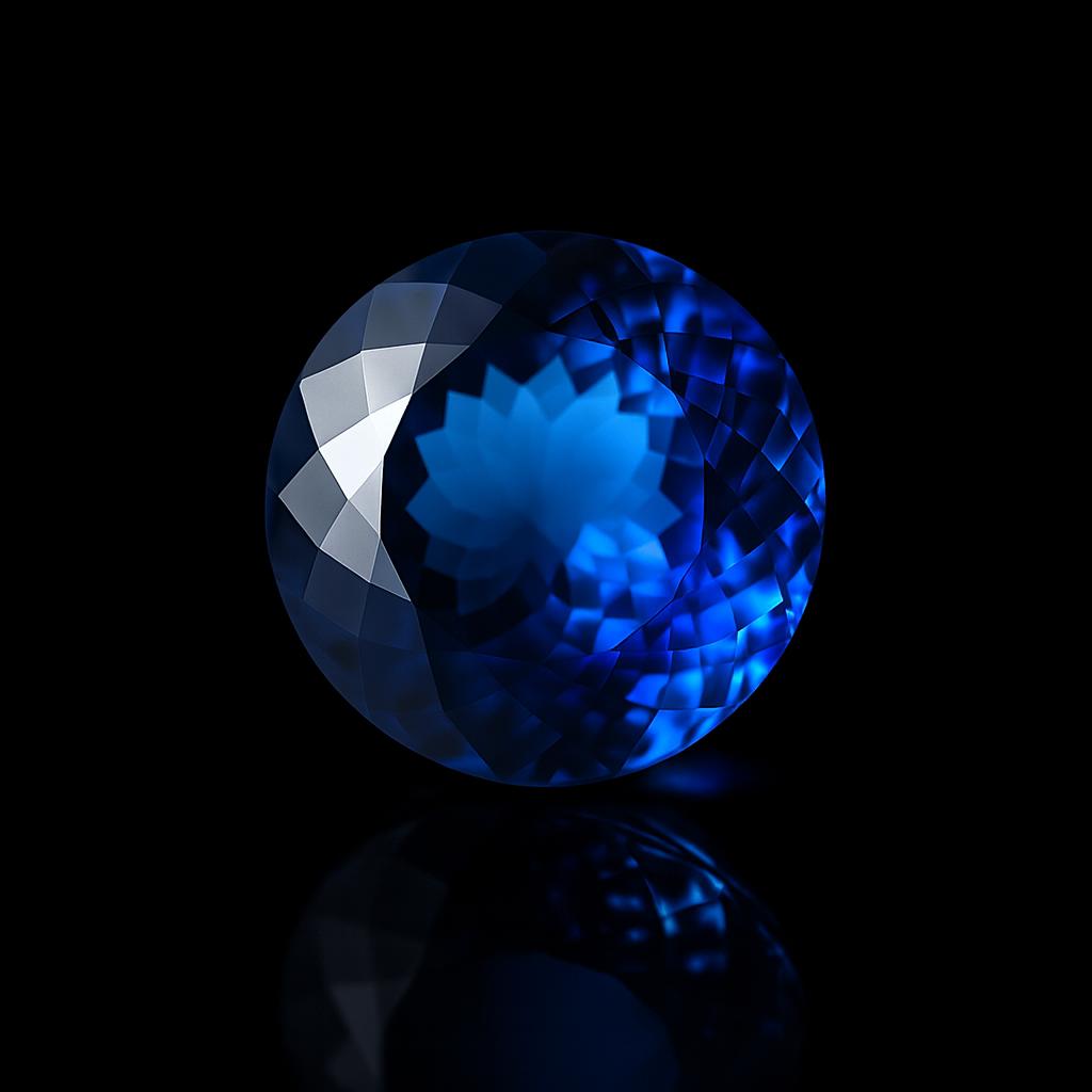 12MM Natural Ceylon Blue Sapphire Round Cut Flawless Loose Gemstone